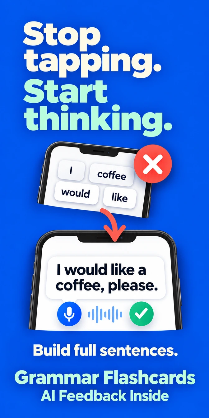 Grammar Flashcards — AI feedback, corrections and explanations