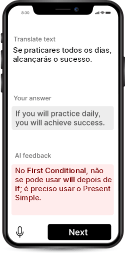 Treinador de gramática inglesa